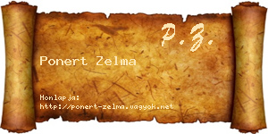 Ponert Zelma névjegykártya